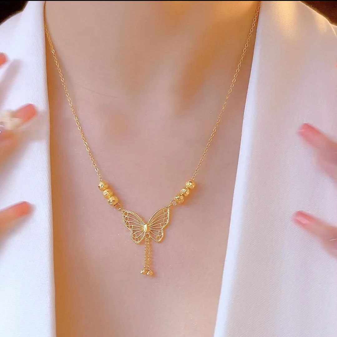 Exquisite and Luxurious New Butterfly Tassel Necklace (18K Gold Plated)