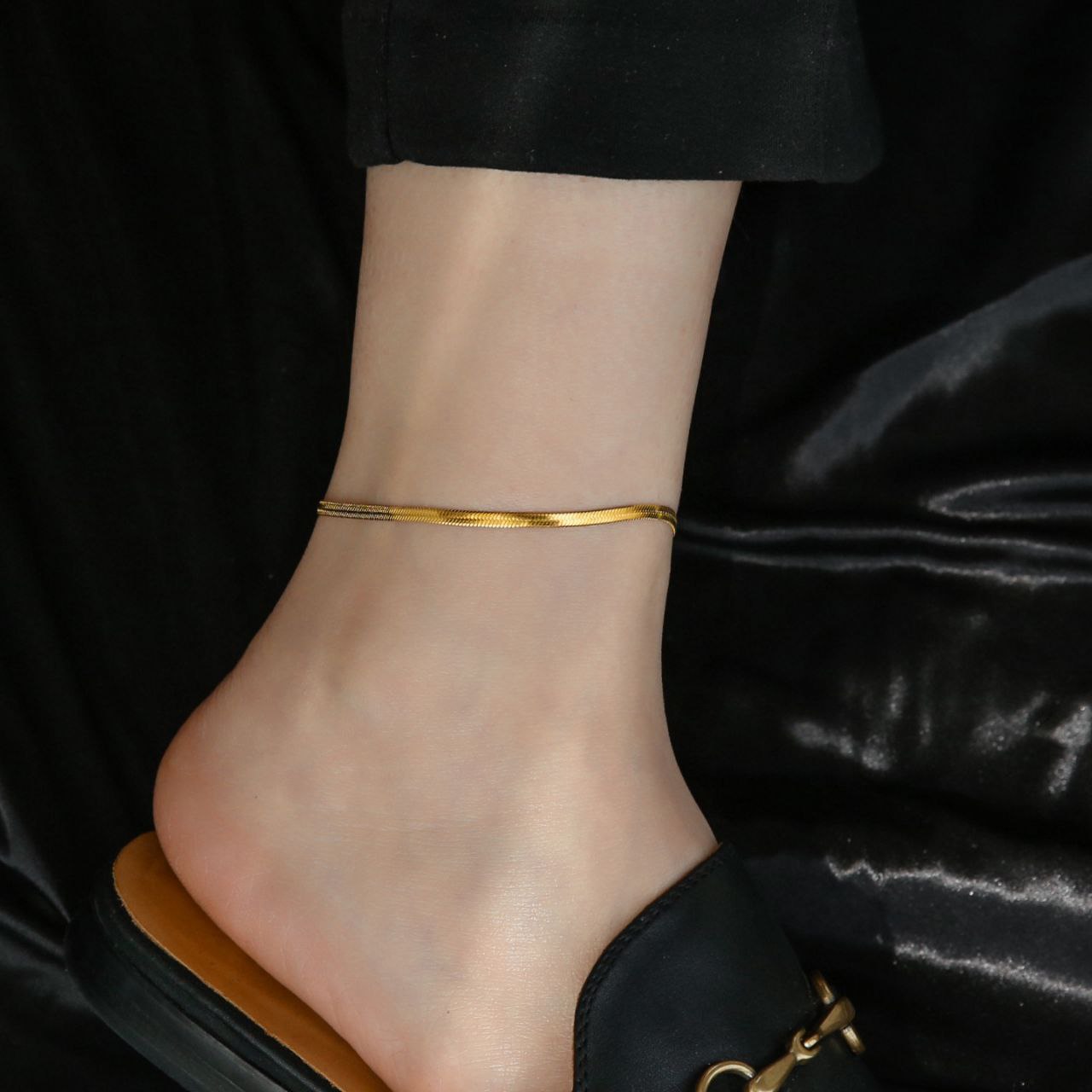 Chain Hanging Love Anklet Payel 18k Gold Plated