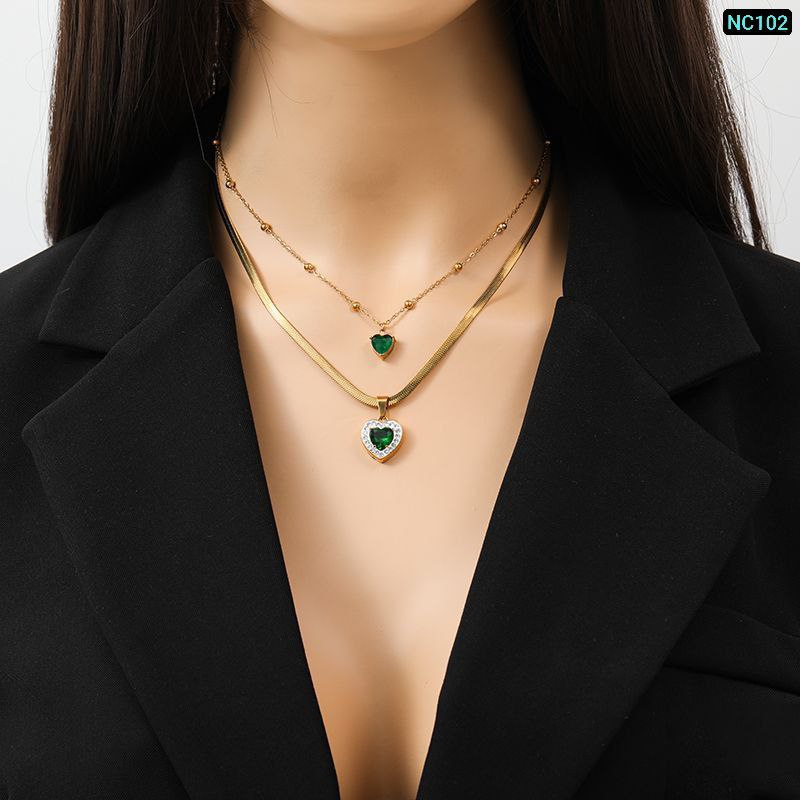 Zircon Stone Necklace (18k Gold Plated)