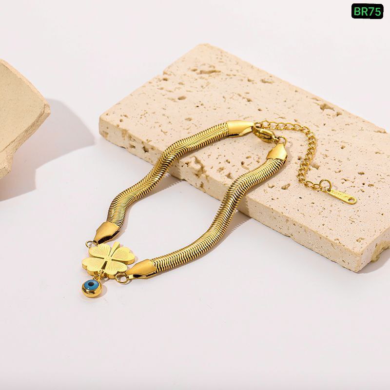 6mm Thick 4 Love Bracelet 18k Gold Plated