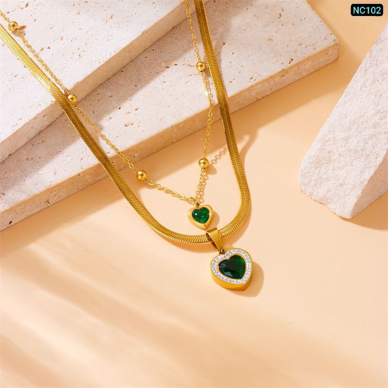 Zircon Stone Necklace (18k Gold Plated)