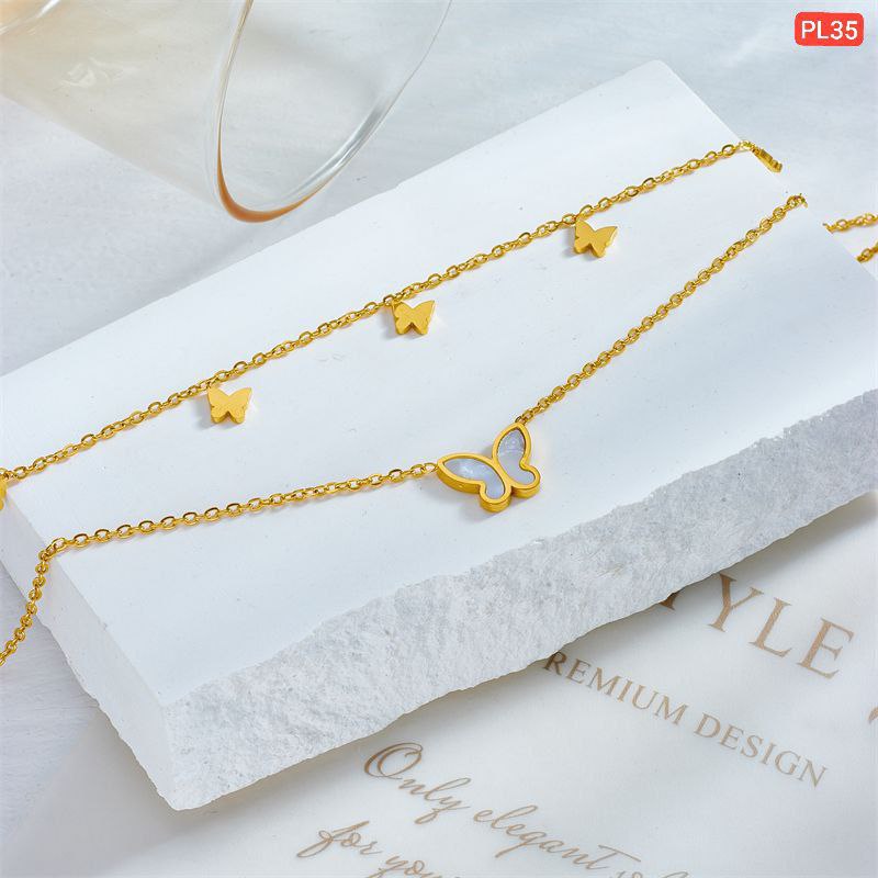 1 white & multi butterfly Anklet Payel (18k Gold Plated)