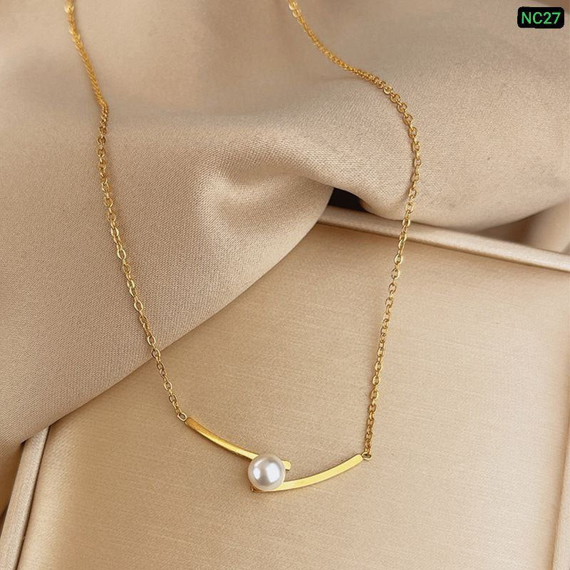 2 Stick 1 Pearl Neckpiece (18k Gold Plated)