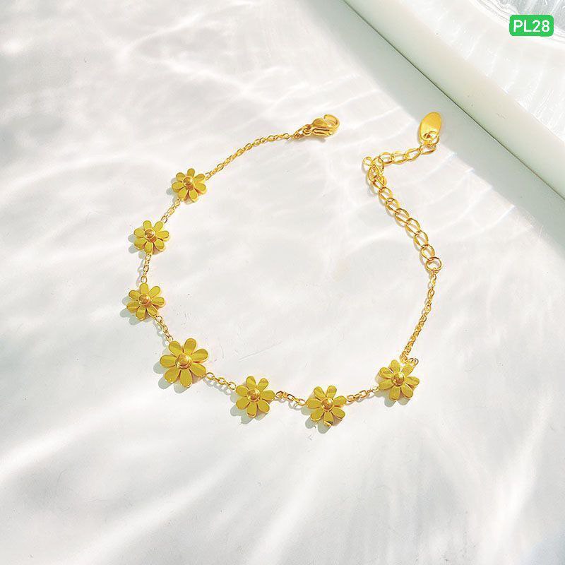 7 Flower Stainless steel Anklet Payel (18k Gold Plated)