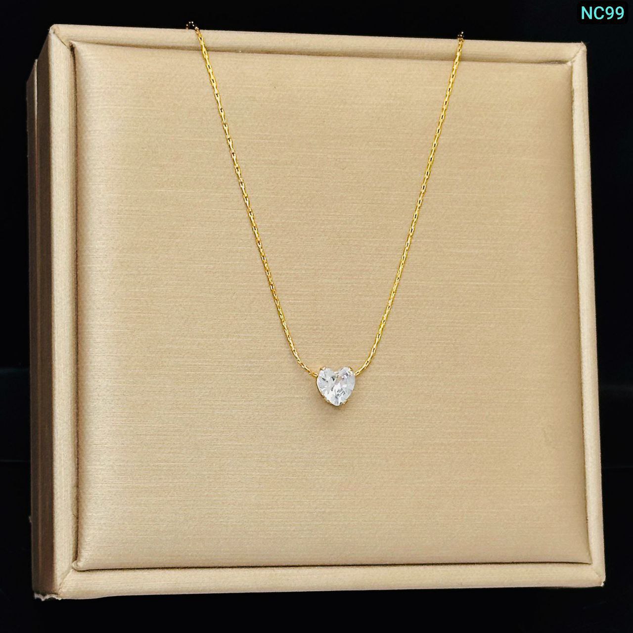 1 Love Stone Stainless Steel Necklace (18k Gold Plated)