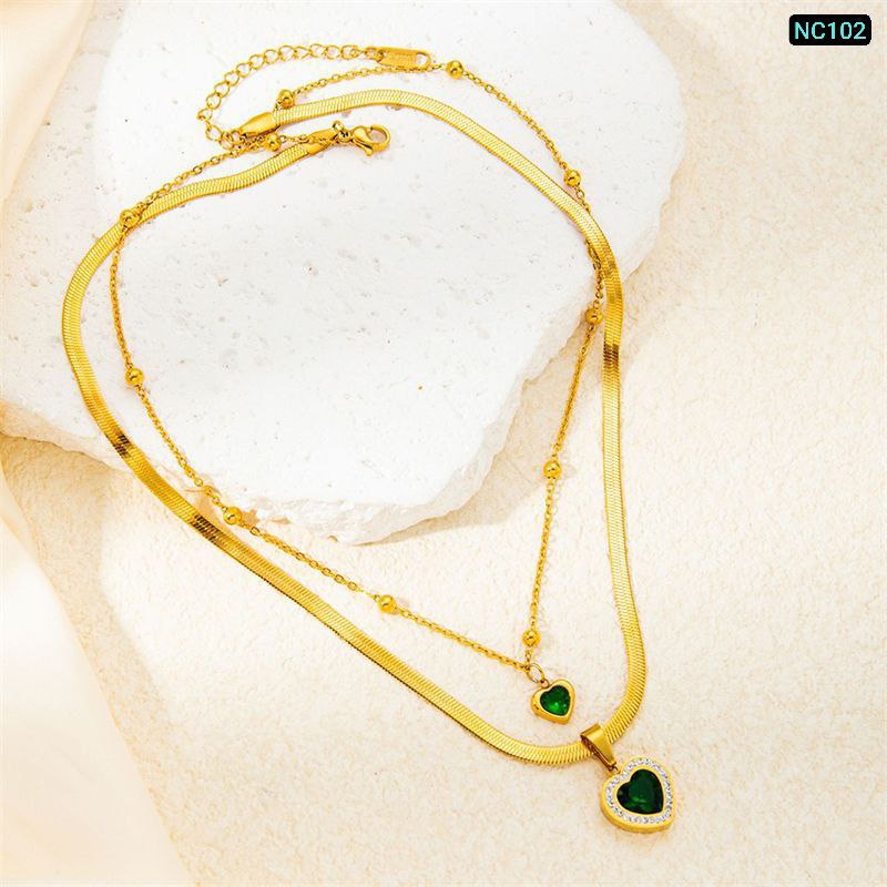 Zircon Stone Necklace (18k Gold Plated)