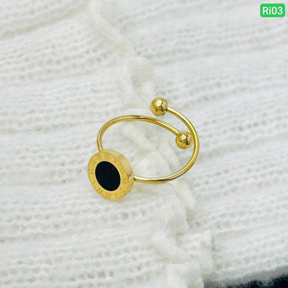 18K Gold Plated Titanium Steel Ring  Free Size