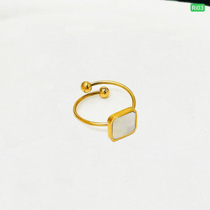 18K Gold Plated Titanium Steel Ring  Free Size