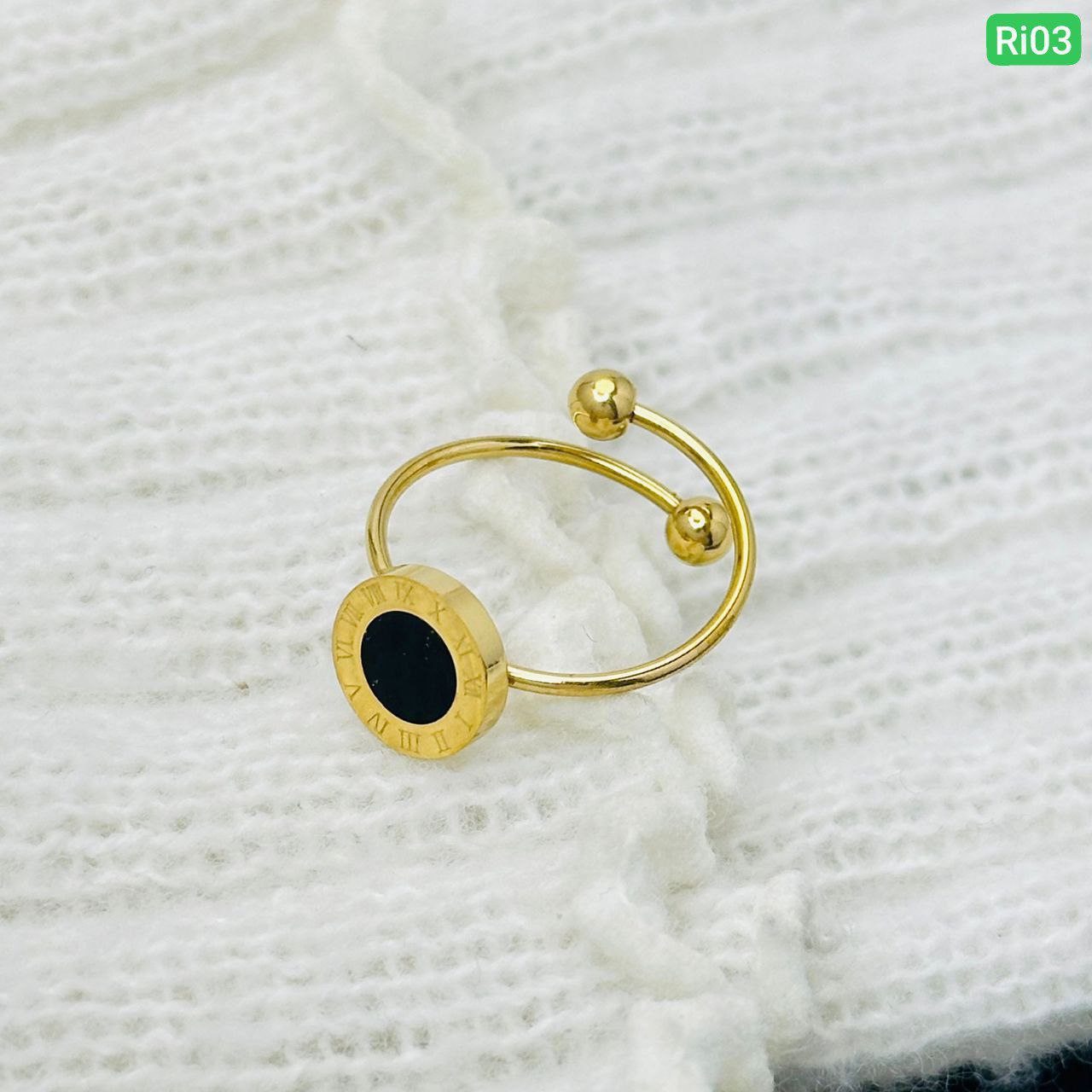 18K Gold Plated Titanium Steel Ring  Free Size