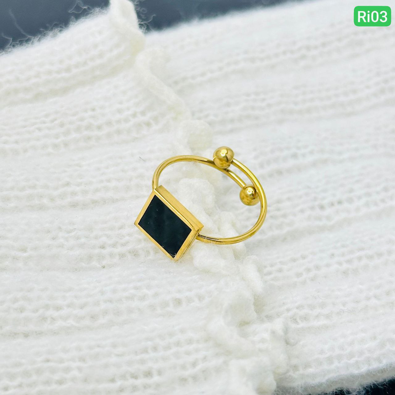 18K Gold Plated Titanium Steel Ring  Free Size