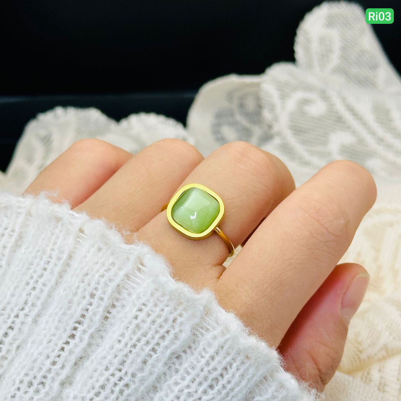 18K Gold Plated Titanium Steel Ring  Free Size