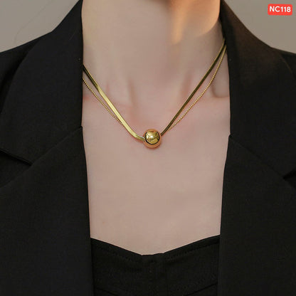 2 Layer 1 big Gold ball necklace