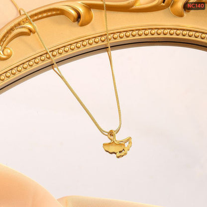 2 Gold Leaf Necklace (18k Gold Plated)