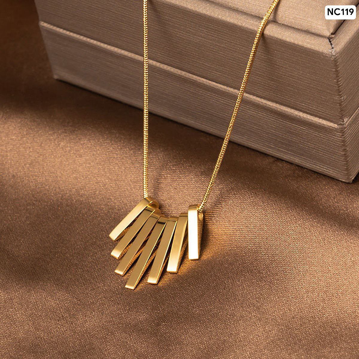 7 Stick 22K Gold Polish Necklace