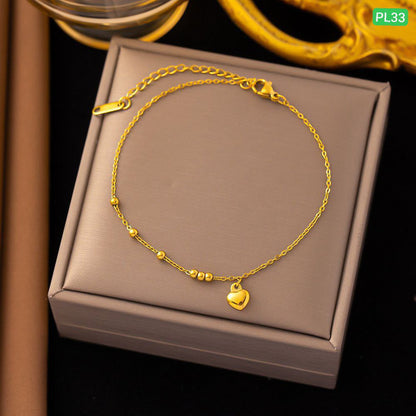 6 Ball 1 Big Love Anklet Payel (18k Gold Plated)