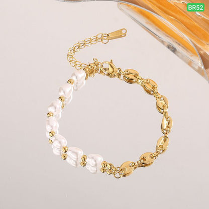7 Pearl Stainless Steel Bracelet (18k Gold Plated)