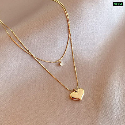 One Love one Stone two Layer Chain (18k Gold Plated)