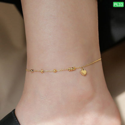 6 Ball 1 Big Love Anklet Payel (18k Gold Plated)