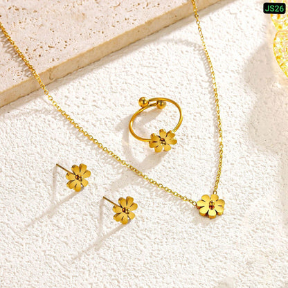 Mini Flower Jewellery sets (18k Gold Plated)