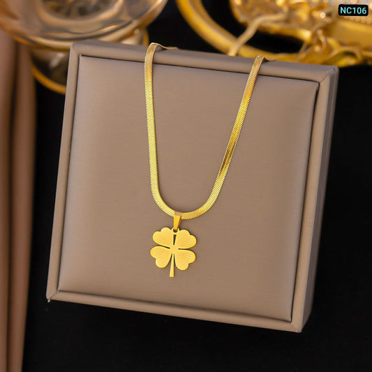4 Love Thick Chain Necklace 18k Gold Plated