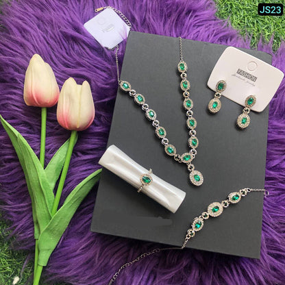 Full Stone 4 Pcs Jewelry Set