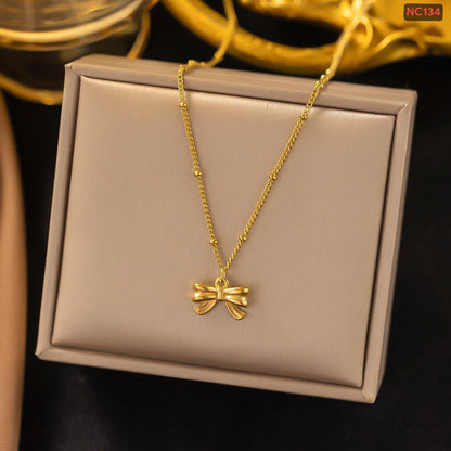 Bow Necklace (18k Gold Plated)