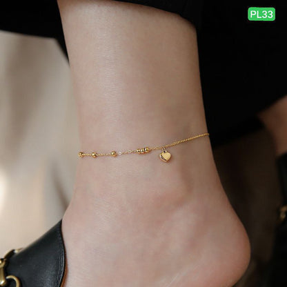 6 Ball 1 Big Love Anklet Payel (18k Gold Plated)