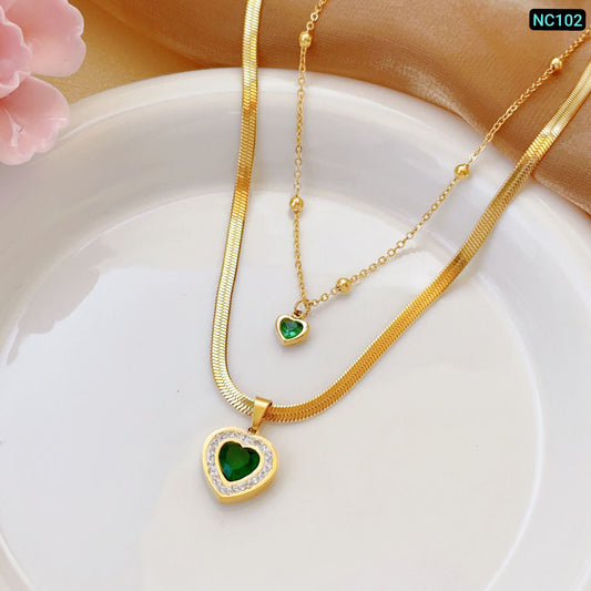 Zircon Stone Necklace (18k Gold Plated)