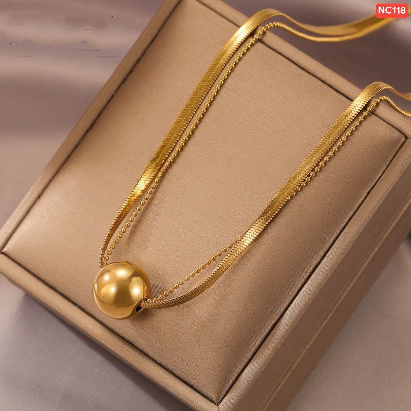 2 Layer 1 big Gold ball necklace