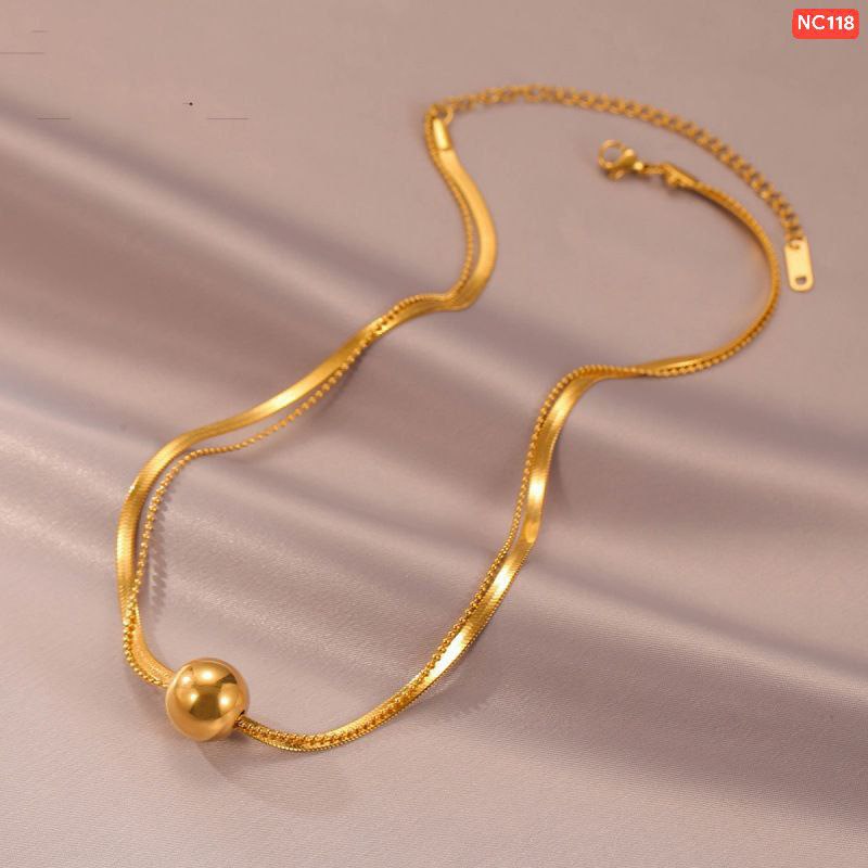 2 Layer 1 big Gold ball necklace