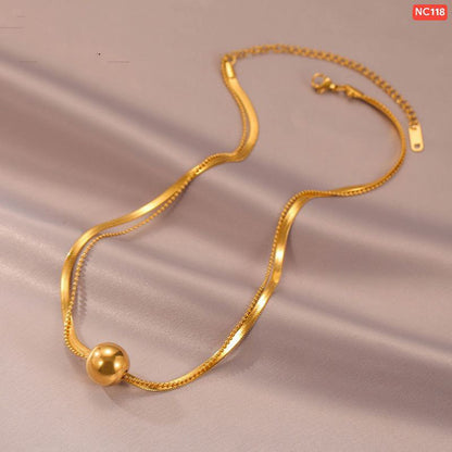 2 Layer 1 big Gold ball necklace